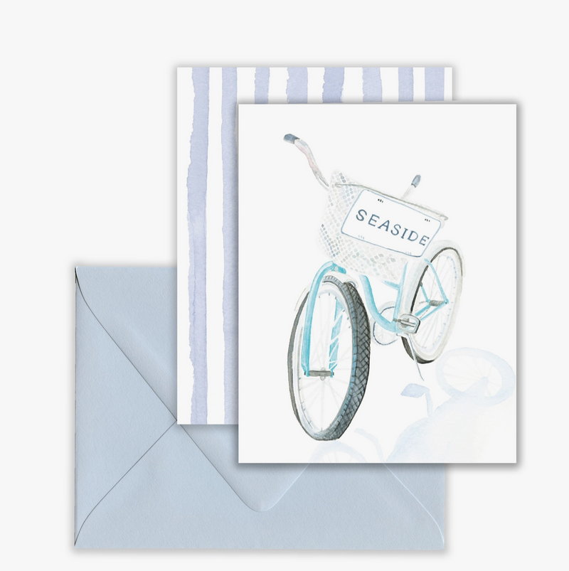 D Seaside Bike Greeting Card