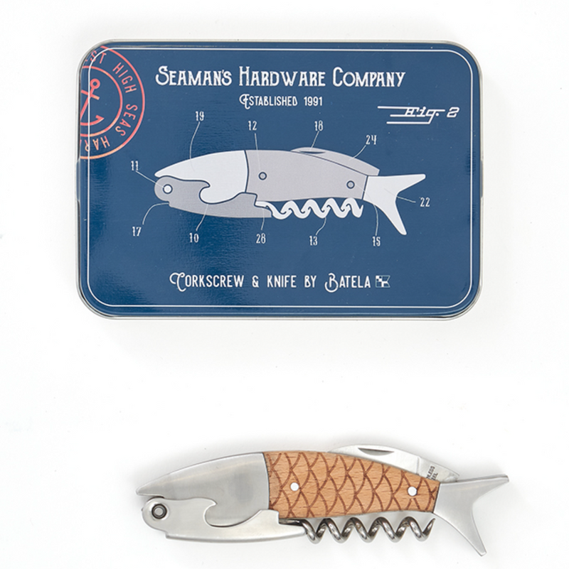 D Fish-Shaped pocket knife with bottle opener