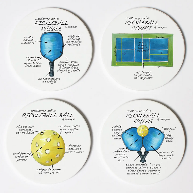 D Pickleball coasters