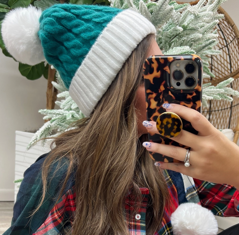 D Green Santa Hat Beanie