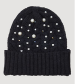 D Pearl Cable Knit Beanie