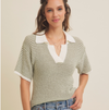 D Sage Boucle Stripe Top