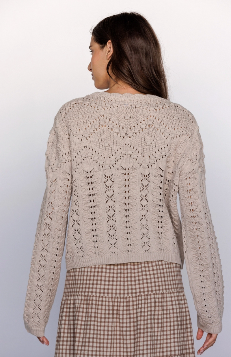 D POINTELLE Knit Sweater