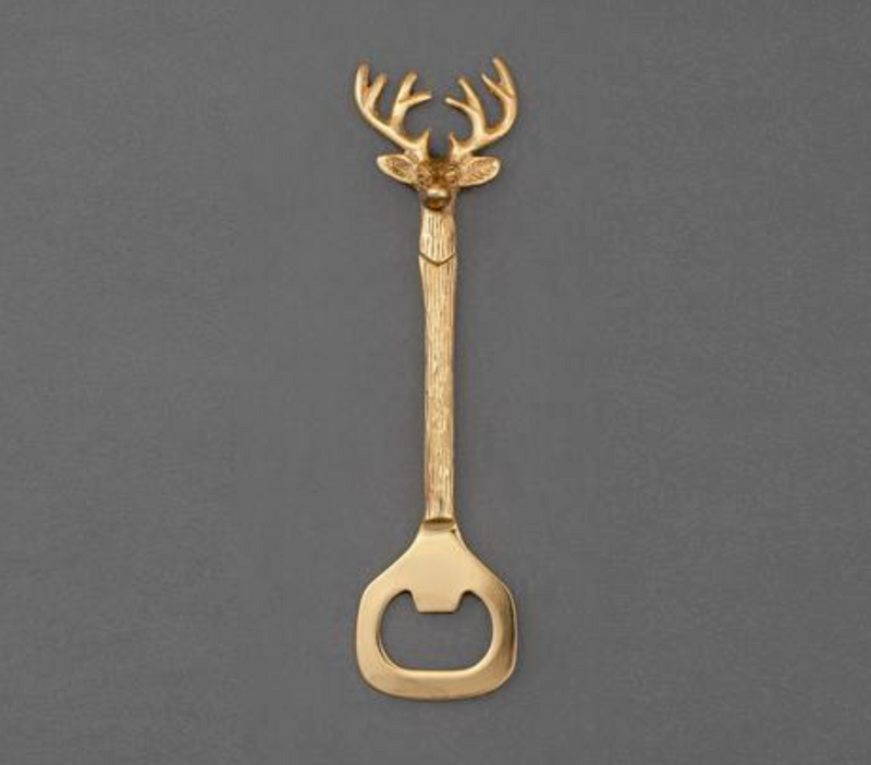 D Gold Reindeer Bottle Opener