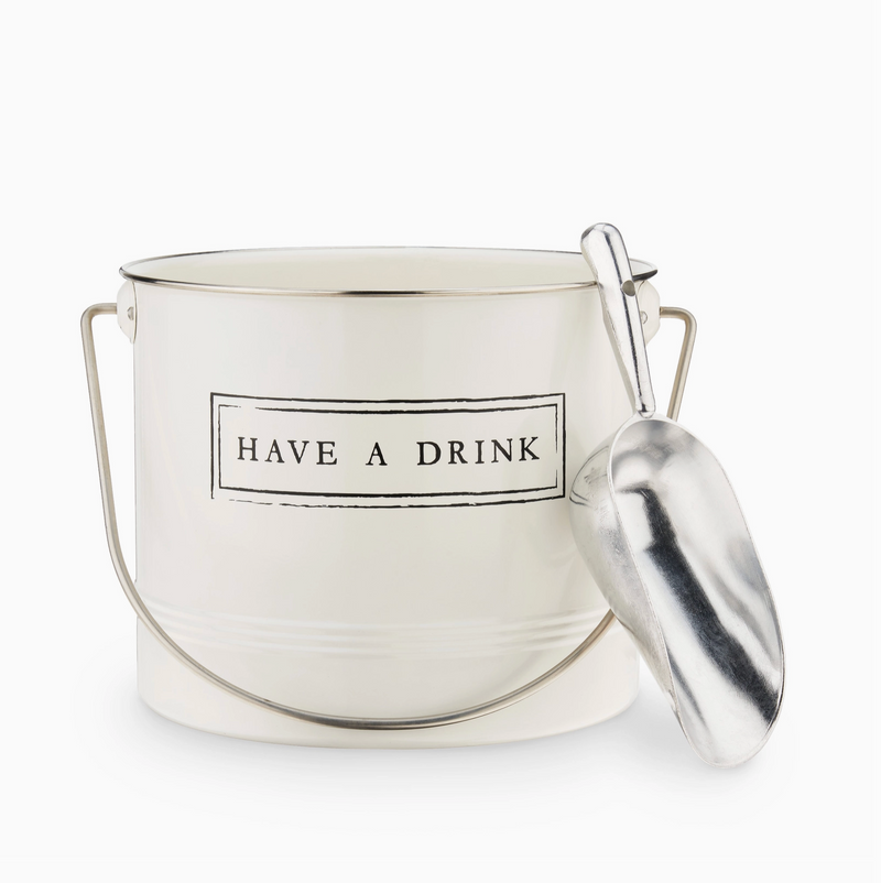 D Galvanized Metal Ice Bucket with Scoop