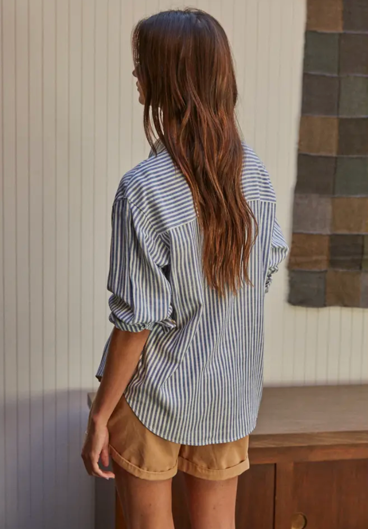 D Vincent Button Down - black stripe