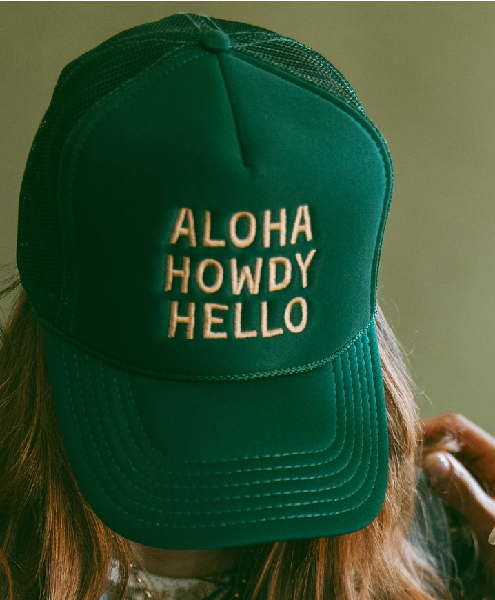 D Aloha Howdy Hello Trucker Hats