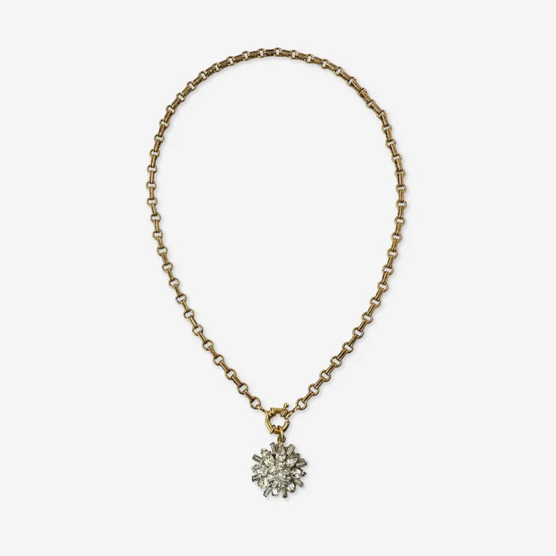 TL JLP Vintage Rhinestone Pendant Necklace