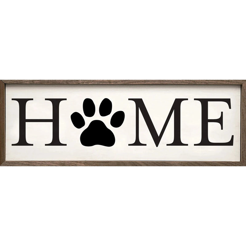 SP | 'Home' Paw Print - Wood Decor Sign