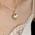 TL JGF Heart CZ Charm Necklace