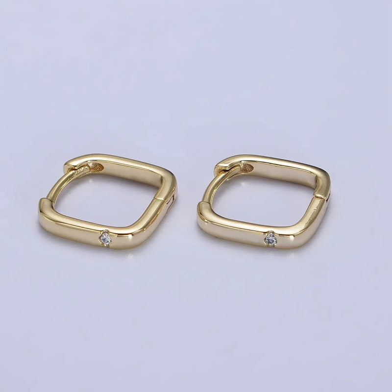 TL JAE GF CZ Boxy hoop Earrings