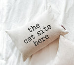 SP | The Dog/Cat Sits Here Throw Pillow