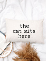 SP | The Dog/Cat Sits Here Throw Pillow