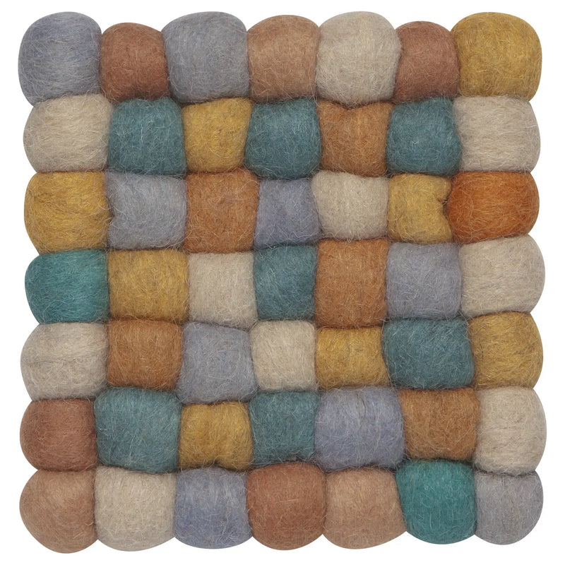 WS Ochre Recycled Wool Felt Dot Trivet