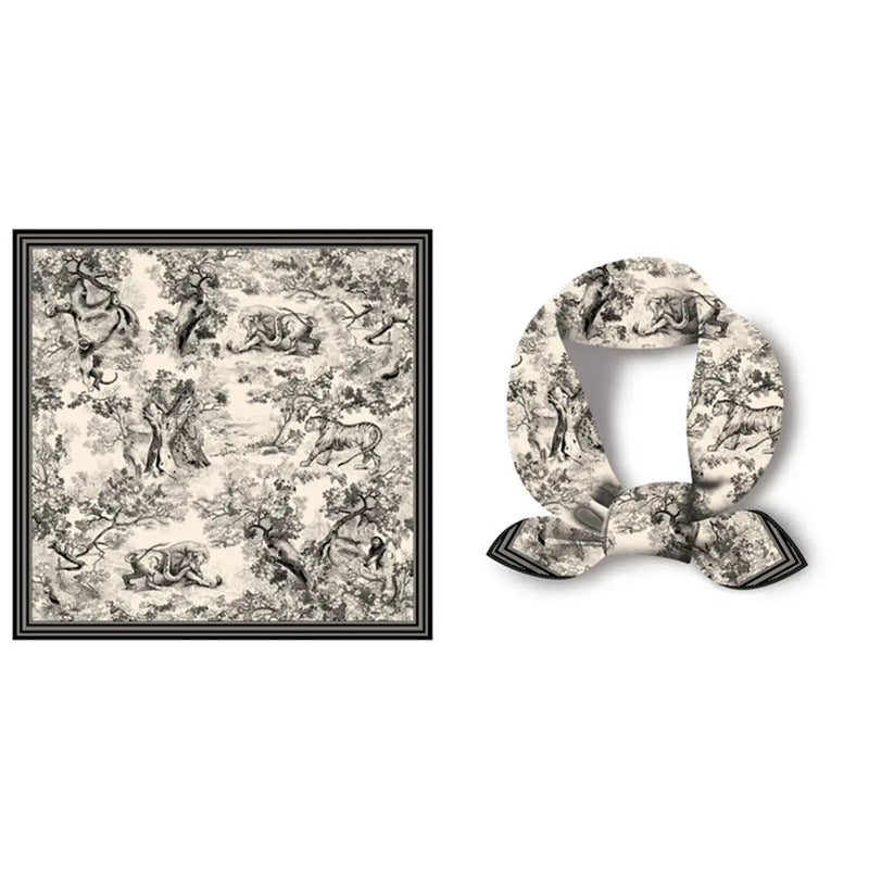 TL A A Blk Toile Scarf