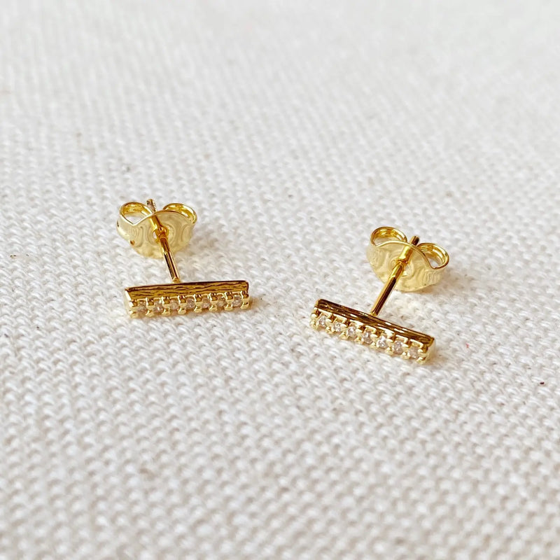 TL JGF CZ Bar Stud Earring