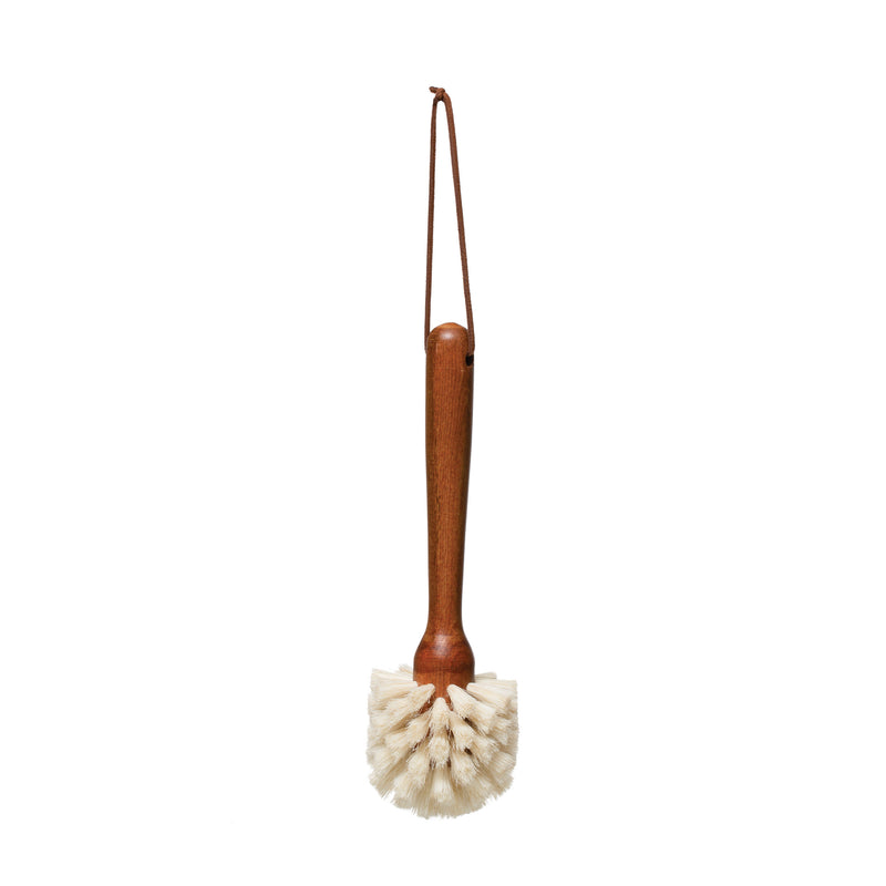 WS Beech Wood Dish Brush with Leather Tie