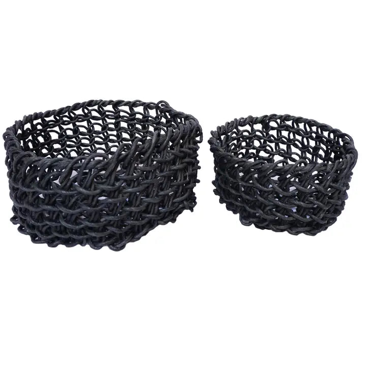 BB - Black Woven Folding Basket