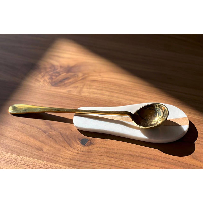 WS Marble and Wood Spoon Rest