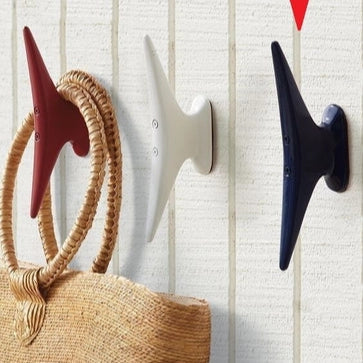 BB - Nautical Cleat Wall Hook - Blue Finish