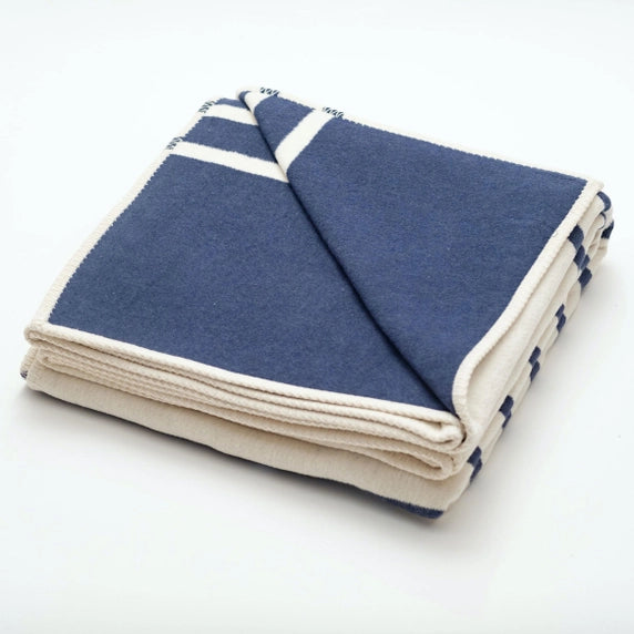 BB - Navy Stripe Recycled Cotton Blanket