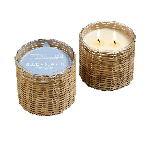 NS Candle Blue Seaside 2 Wick Handwoven
