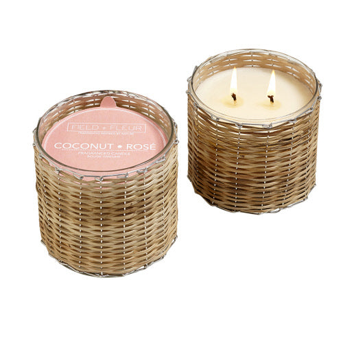 NS Candle Coconut Rose Handwoven / 2 wicks