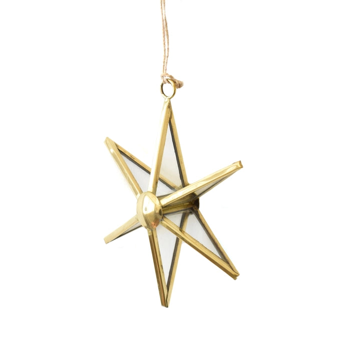 BB - Glass Metal Star Ornament 4"