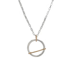 TL JFZ Hammered Blk Circle Necklace