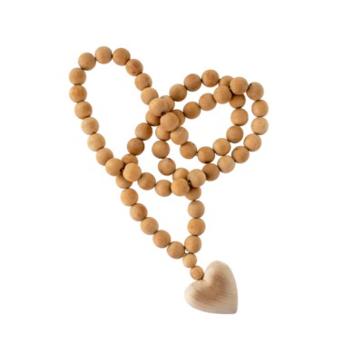 NS Wooden Heart Prayer Beads Lg