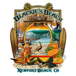 -NPB Tee -   Blackie's Beach - Newport Beach T Shirt in White, by Rick Rietveld
