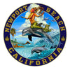 -NPB Tee -   Dolphin Surfing-Newport Beach T Shirt, by Rick Rietveld