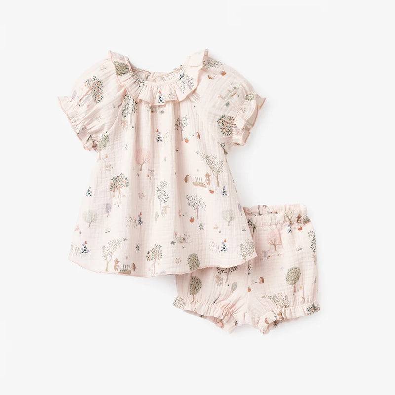 BA - Garden Picnic Organic Muslin Top w/ Bloomer