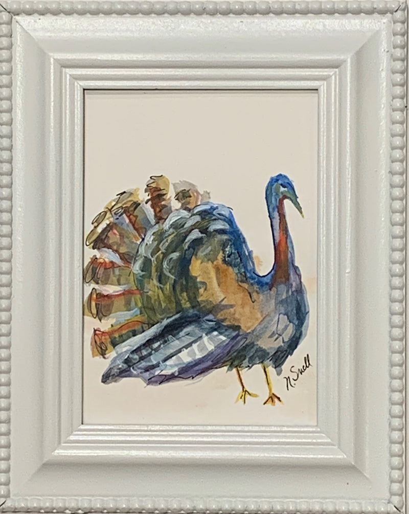NSFA "Turkey Time" Painting in White Frame