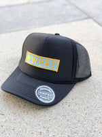 Black foam trucker hat with mesh back by NWPRT with  a NWPRT patch.