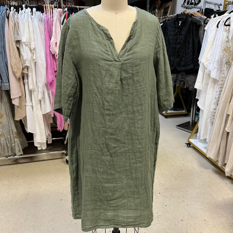 CC - Linen V Neck Dress