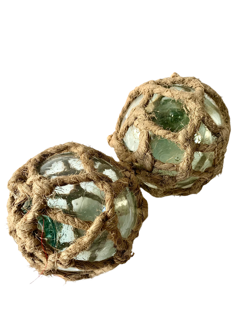 NS Vintage Glass Floats with Jute Set