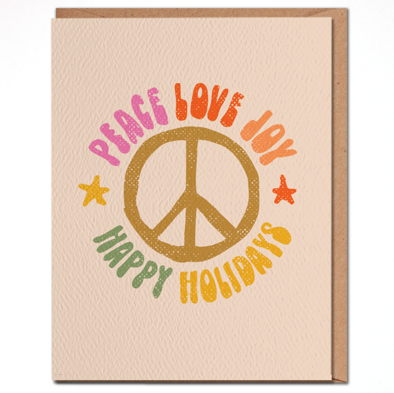 GNB Peace Love Joy - 70's style Holiday Card