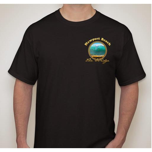 - NPB Tee - The Wedge  - Newport Beach T Shirt in Black, by Rick Rietveld