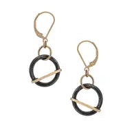 TL JFZ Hammered Blk Circle Earring