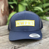 Navy blue canvas hat with mesh back and a NWPRT patch.