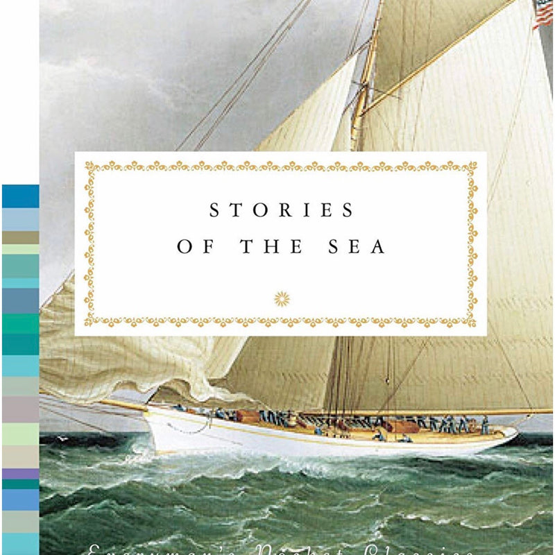 Stories of the Sea - Large Sailing ship in full regalia on stormy seas.A gathering of the best maritime fiction from the last two hundred years: tales of shipwrecks and storms at sea, of creatures from the deep, ofA gathering of the best maritime fiction from the last two hundred years: tales of shipwrecks and storms at sea, of creatures from the deep, of voyages that test human limits on the wild and limitless waters.  The cover of the book is a sailing ship in choppy seas.