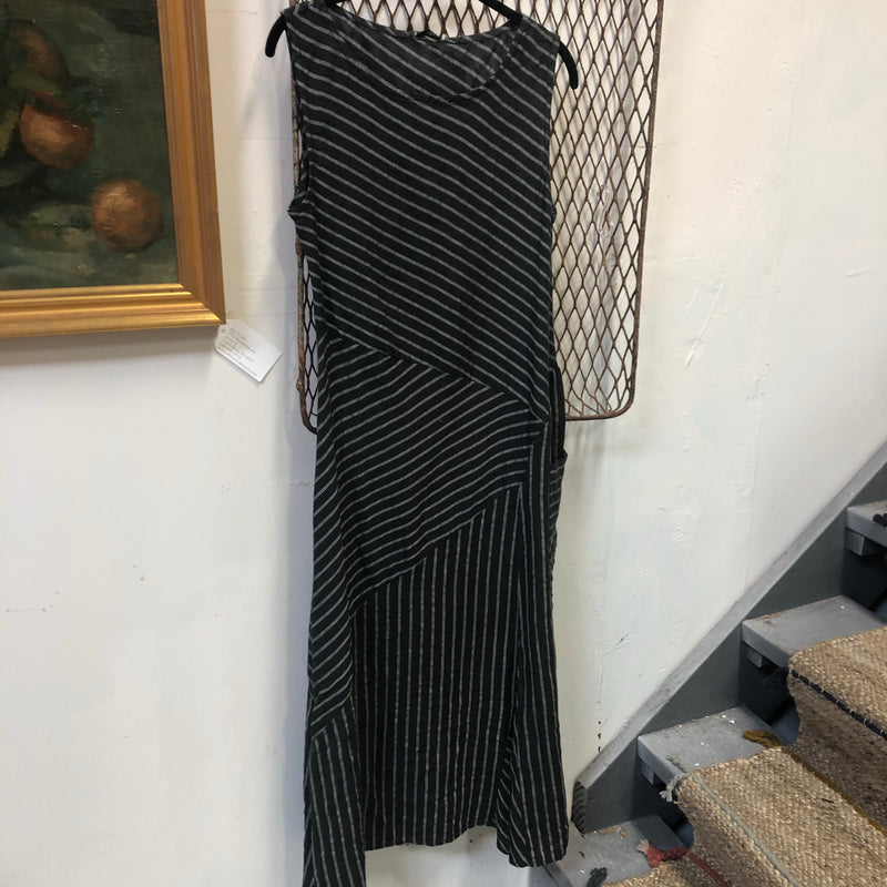 CC- linen bias cut stripe dress