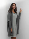 grey cardigan with ribbed sleeves and hem