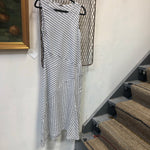 CC- linen bias cut stripe dress