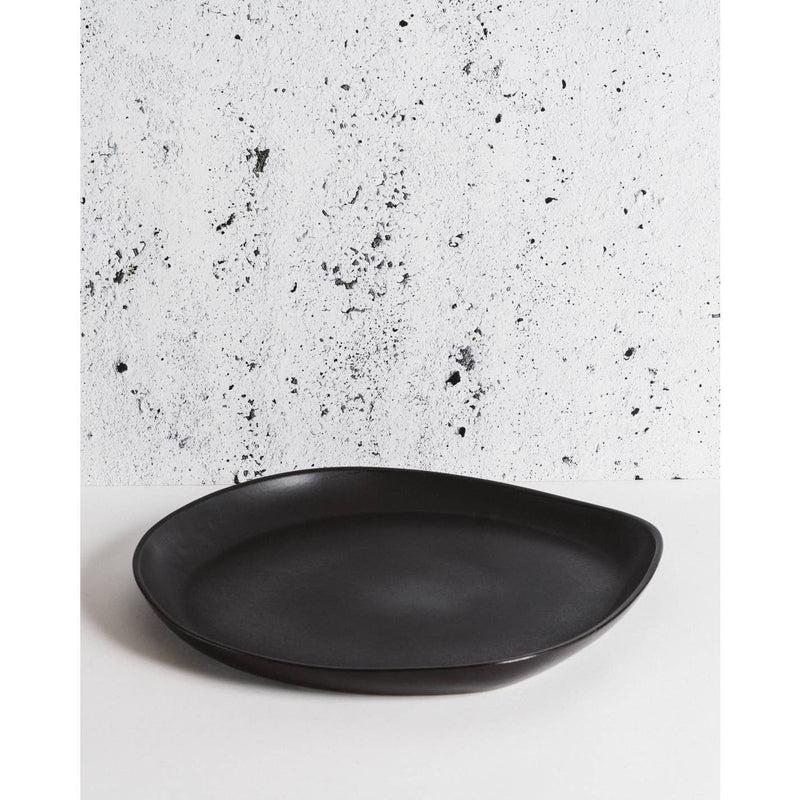 WS Stoneware Round Serving Platter | Black