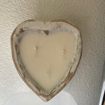 BC 3 wick wooden heart