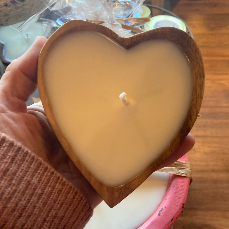 BC tiny wooden heart candle