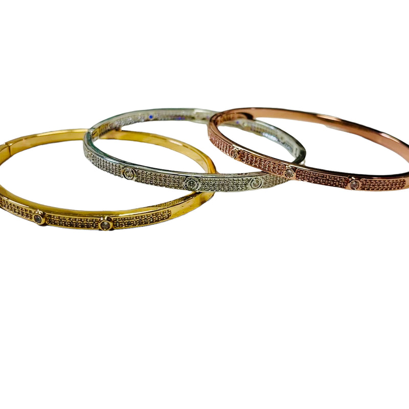CC Cz micro pave bangle