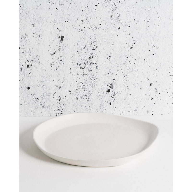WS Stoneware Round Serving Platter | White